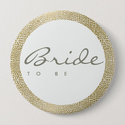 GLAMOROUS GOLD WHITE MOSAIC DOTS BRITS TO BE BUTTON (Vorderseite)