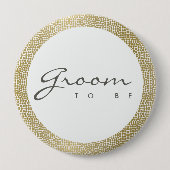 GLAMOROUS GOLD WHITE MOSAIC DOTS GROSS ZU SEIN BUTTON (Vorderseite)
