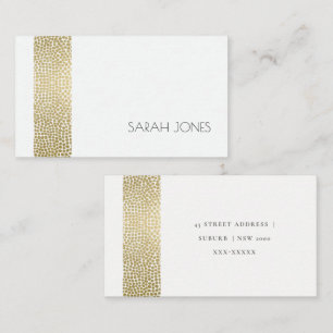 GLAMOROUS GOLD WHITE MOSAIC DOTS MONOGRAMM ADRESSE VISITENKARTE