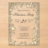 Glamorous Golden Decorations Christmas Party  Acryleinladungen (Vorderseite)