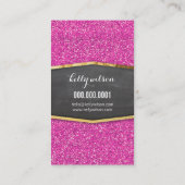 GLAMOROUS Goldfolie eleganter, feiner rosa Glitzer Visitenkarte (Rückseite)