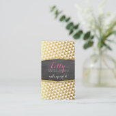 GLAMOROUS Goldfolie Modernes Geodreieck Muster Visitenkarte (Stehend Vorderseite)