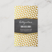 GLAMOROUS Goldfolie Modernes Geodreieck Muster Visitenkarte (Rückseite)