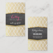 GLAMOROUS Goldfolie rustikal handgezeichnet Muster Visitenkarte (Vorne/Hinten)