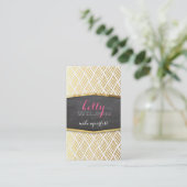 GLAMOROUS Goldfolie rustikal handgezeichnet Muster Visitenkarte (Stehend Vorderseite)