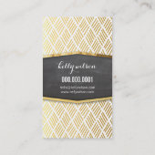 GLAMOROUS Goldfolie rustikal handgezeichnet Muster Visitenkarte (Rückseite)