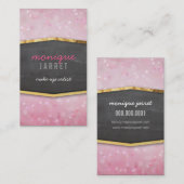 GLAMOROUS Goldfolienkalkplatten-Tafel, rosa Schnab Visitenkarte (Vorne/Hinten)