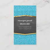 GLAMOROUS Goldkalkpappenplatte Glitzer blau Visitenkarte (Rückseite)