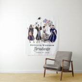 Glamorous Graduate Women Empowered Purple Gold Wandteppich (Beispiel)