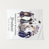 Glamorous Graduate Women Empowered Purple Gold Wandteppich (Vorderseite (Horizontal))