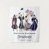Glamorous Graduate Women Empowered Purple Gold Wandteppich (Vorderseite)