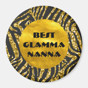 Glamorous Grandma Gold Black Animal Print Glam-ma Magnet