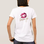 Glamorous Hot Pink Glitter Lips 2 T-Shirt (Rückseite)
