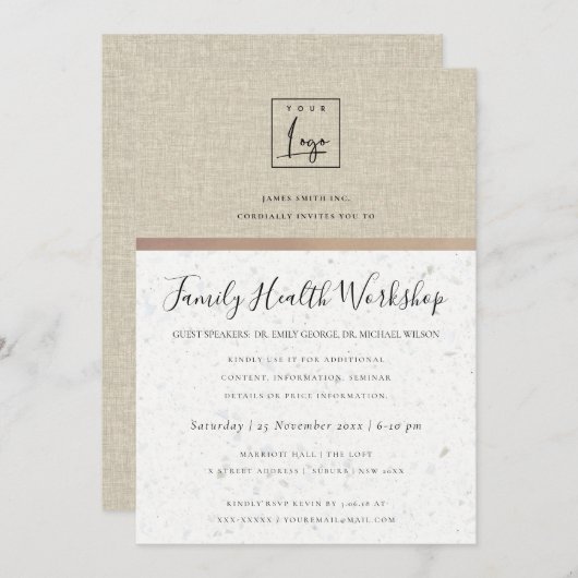 GLAMOROUS IMITATS GOLD SEMINAR CORPORATE TALKVERAN EINLADUNG (Vorne/Hinten)