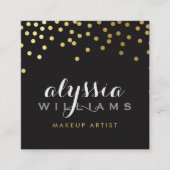 GLAMOROUS Konfetti glänzende Goldfolie fett schwar Quadratische Visitenkarte (Vorderseite)