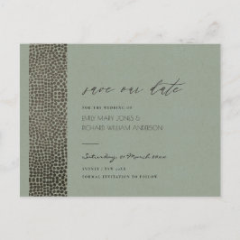 GLAMOROUS KUPER SILVER DOTS MOSAIC SAVE THE DATE ANKÜNDIGUNGSPOSTKARTE