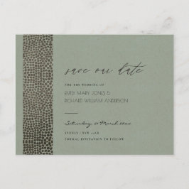 GLAMOROUS KUPER SILVER DOTS MOSAIC SAVE THE DATE ANKÜNDIGUNGSPOSTKARTE