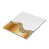 Glamorous Light Brown White Waves Elegant Deluxe Fliese (Seite)