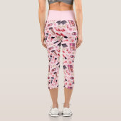 Glamorous Makeup Artist Inspired Floral Beauty Capri Leggings (Rückseite)