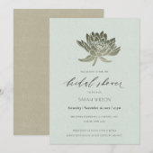GLAMOROUS PALE BLUE SILVER LOTUS BRAUTPARTY EINLADUNG (Vorne/Hinten)
