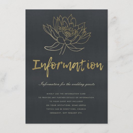 GLAMOROUS PALE GOLD BLUE BLACK LOTUS INFORMATION BEGLEITKARTE (Vorderseite)