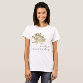 GLAMOROUS PALE GOLD LOTUS BRAUTPARTY MONOGRAMM T-Shirt (Vorne ganz)