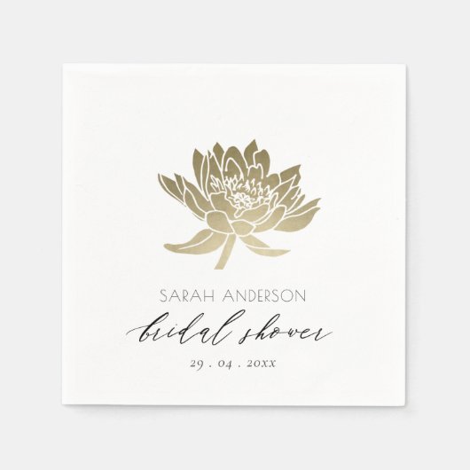 GLAMOROUS PALE GOLD WEISSES BRAUTPARTY SERVIETTE (Vorderseite)