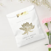 GLAMOROUS PALE GOLD WHITE LOTUS BLUMENWEDD GESCHENKTÜTCHEN (Versiegelt)
