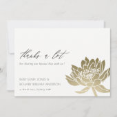 GLAMOROUS PALE GOLD WHITE LOTUS FLORAL DANKE (Vorderseite)