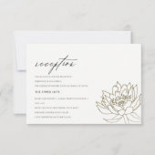 GLAMOROUS PALE GOLD WHITE LOTUS FLORAL EMPFANG EINLADUNG (Vorderseite)