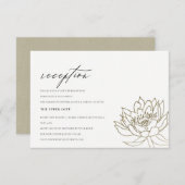 GLAMOROUS PALE GOLD WHITE LOTUS FLORAL EMPFANG EINLADUNG (Vorne/Hinten)