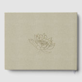 GLAMOROUS PALE GOLD WHITE LOTUS FLORAL MONOGRAMM GÄSTEBUCH (Rückseite)