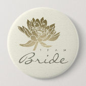 GLAMOROUS PALE GOLD WHITE LOTUS FLORAL TEAM BRIDE BUTTON (Vorderseite)