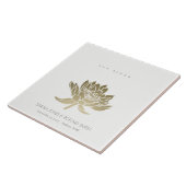 GLAMOROUS PALE GOLD WHITE LOTUS SAVE THE DATE GIFT FLIESE (Seite)