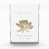 GLAMOROUS PALE GOLD WHITE LOTUS SAVE THE DATE GIFT FOTOBLOCK (Vorderseite)