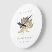 GLAMOROUS PALE GOLD WHITE LOTUS SAVE THE DATE GIFT GROßE WANDUHR (Winkel)