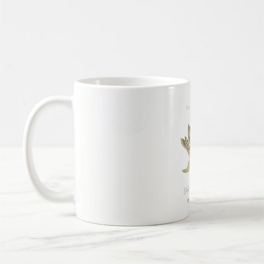 GLAMOROUS PALE GOLD WHITE LOTUS SAVE THE DATE GIFT KAFFEETASSE (Links)