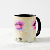  Glamorous Pink Lip Illustration Tasse (VorderseiteRechts)