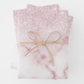 Glamorous Pink White Glitter Marble Gradient Schat Geschenkpapier Set (Beispiel)
