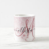 Glamorous Pink White Glitter Marble Gradient Schat Kaffeetasse (Mittel)