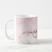 Glamorous Pink White Glitter Marble Gradient Schat Kaffeetasse (Links)