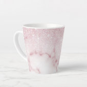 Glamorous Pink White Glitter Marble Gradient Schat Milchtasse (Linke Ecke)