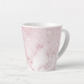 Glamorous Pink White Glitter Marble Gradient Schat Milchtasse (Rechte Ecke)