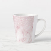 Glamorous Pink White Glitter Marble Gradient Schat Milchtasse (Rechts)