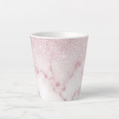 Glamorous Pink White Glitter Marble Gradient Schat Milchtasse (Vorderseite)