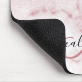 Glamorous Pink White Glitter Marble Gradient Schat Mousepad (Ecke)