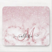 Glamorous Pink White Glitter Marble Gradient Schat Mousepad (Vorne)