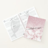 Glamorous Pink White Glitter Marble Gradient Schat Notizblock (Innenseite)