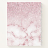Glamorous Pink White Glitter Marble Gradient Schat Notizblock (Rückseite)