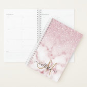 Glamorous Pink White Glitter Marble Gradient Schat Planer (Anzeige)